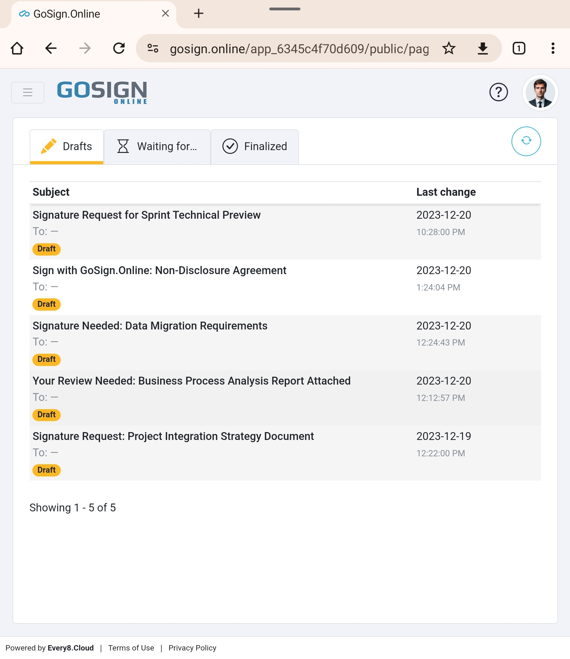 GoSign.Online Mobile Interface Overhaul